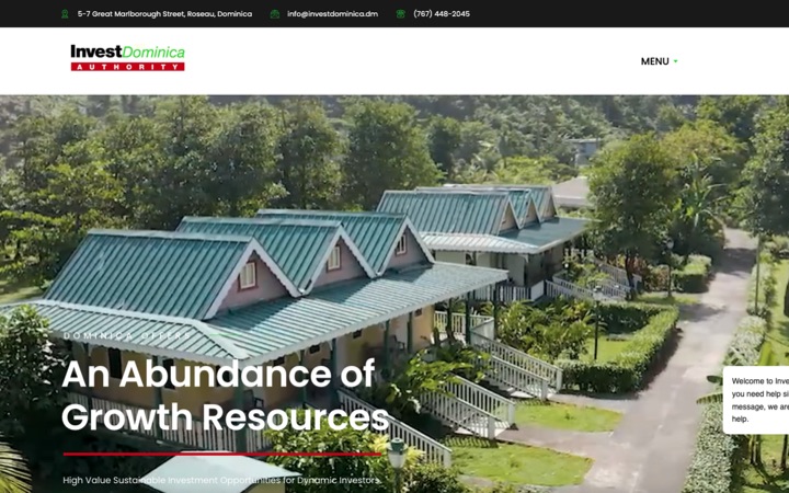 Invest Dominica Authority website